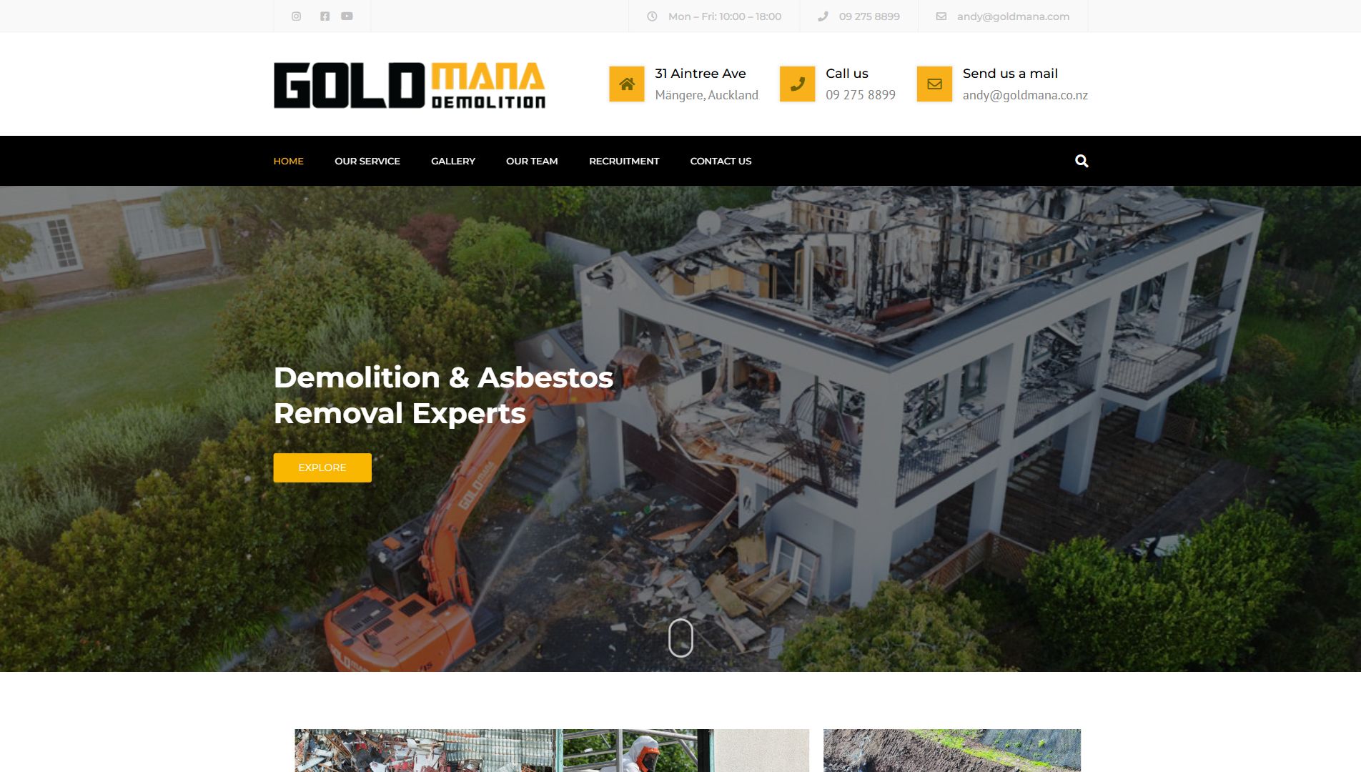 Goldmana live website homepage screenshot, captured October 2026
